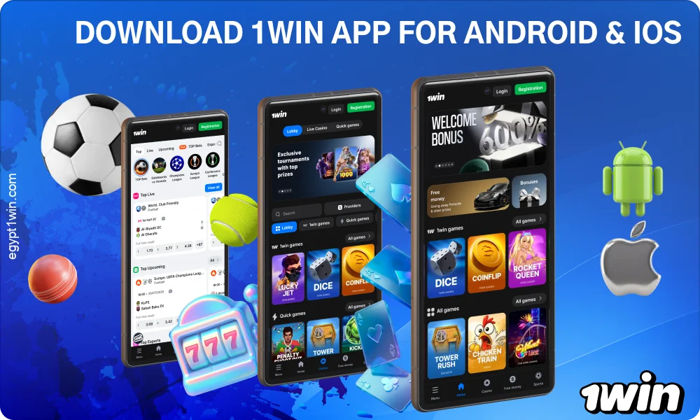 Download the 1win app for Android and iOS, and enjoy betting, playing at the casino, and getting a 500% bonus