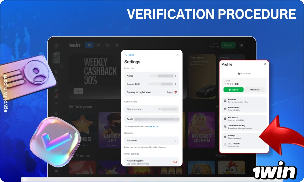The verification process at 1win confirms the user's identity and protects the account